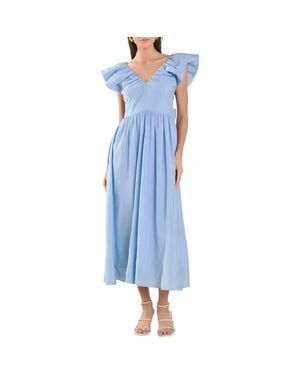 Endless Rose Tie Back Maxi Dress - Blue