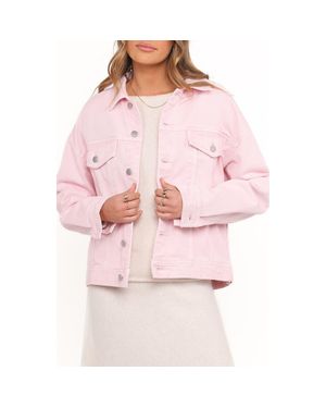 Petal & Pup Larosa Denim Trucker Jacket - Pink