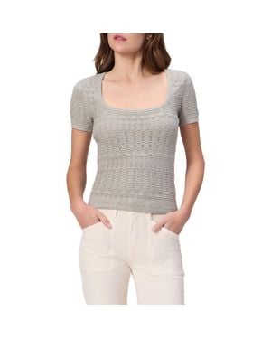 PAIGE Etoile Mixed Stitch Cotton Blend Sweater - Gray