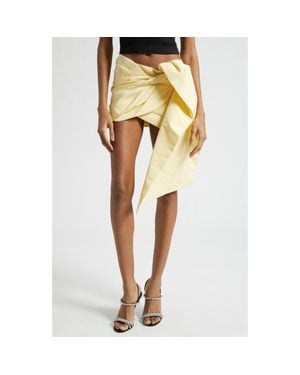 Area Taffeta Knot Miniskirt - Yellow