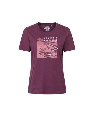 Mountain Warehouse Winding Trek Printed T-Shirt - Purple