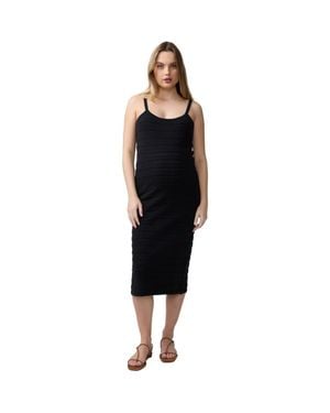 Ingrid & Isabel Pointelle Knit Maternity Midi Slip Dress - Black