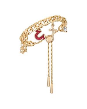 TRUE RELIGION Horseshoe Cross Slider Bracelet - Metallic
