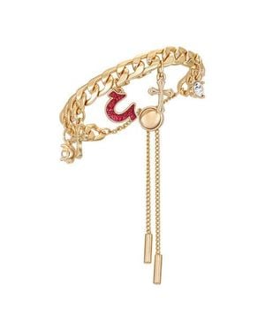 TRUE RELIGION Horseshoe Cross Slider Bracelet - Metallic
