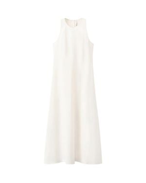 Mango A-Line Dress With Stitching Detail - White