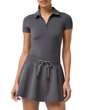 Travis Mathew Moveknit Private Lessons Performance Quarter Zip Polo - Black