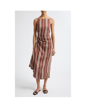 A.L.C. Naomi Stripe Linen Blend Dress - Brown