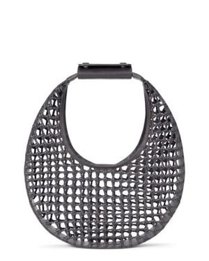 STAUD Moon Hand Knotted Leather Bag - Blue