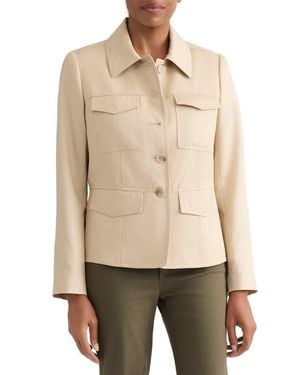 Jones New York Cavalry Twill Safari Jacket - Natural