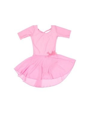 Leveret Girls Short Sleeve Skirted Leotard - Pink