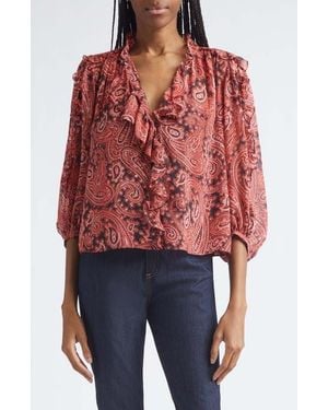 Cinq À Sept Hendrix Paisley Zada Top - Red