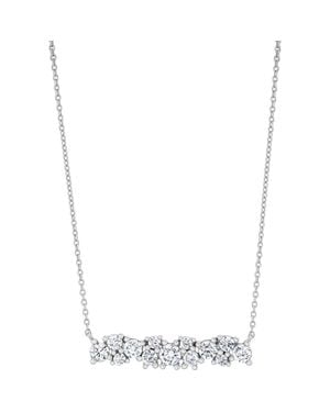 Crislu Brilliant Cubic Zirconia Bar Pendant Necklace - White