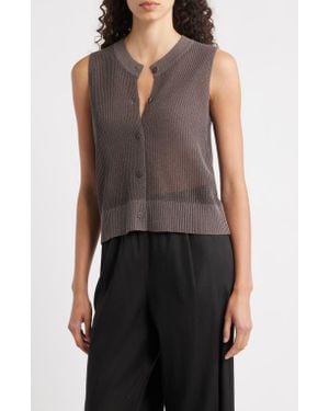 Eileen Fisher Organic Cotton & Silk Sweater Vest - Black