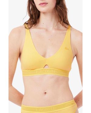 Lacoste Cutout Wireless Microfiber Bra - Yellow