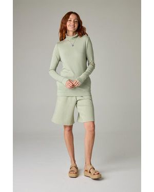 eavolu® Acadia Eco-Luxe Rib Split-Sleeve Long Sleeve Top - Natural