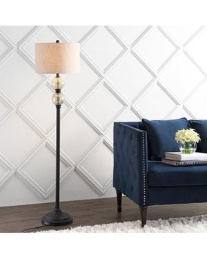 JONATHAN Y January Glass/Metal Led Floor Lamp - White