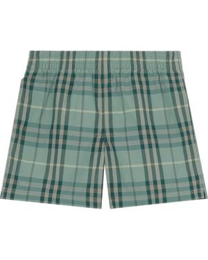 Burberry Check Swim Shorts - Green