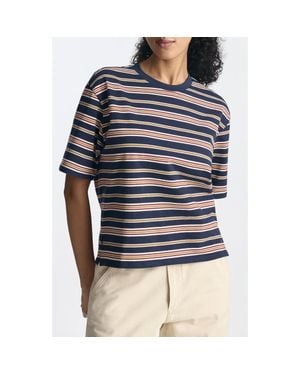 Brooklyn Industries Stripe Cotton Jersey T-Shirt - Blue