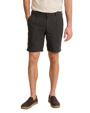 Tommy Bahama Isla Sands Pleated Stripe Linen Blend Shorts - Black