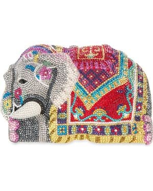 Judith Leiber Elephant Crystal Embellished Clutch - Red