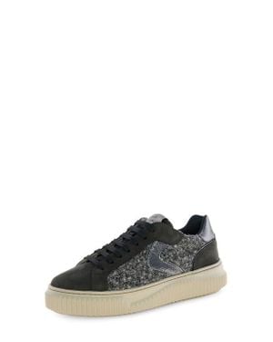 Voile Blanche Lipari Wool & Genuine Shearling Sneaker - Black
