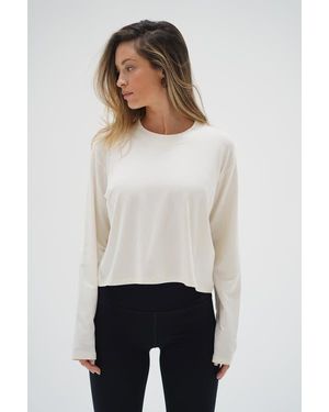 LNA Ava Spandex Jersey Long Sleeve - White