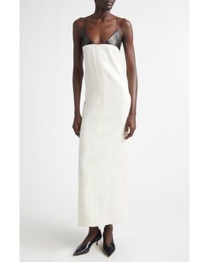 Brandon Maxwell The Bridges Wool & Silk Column Dress - White