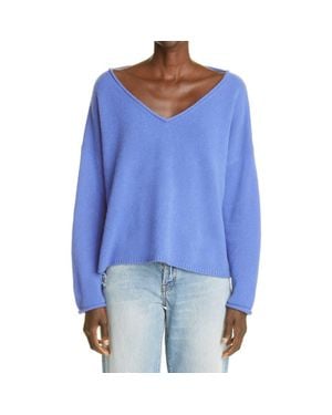 The Elder Statesman Oversize Cashmere Sweater - Blue