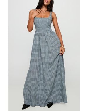 Princess Polly Cartmel Check Maxi Dress - Blue
