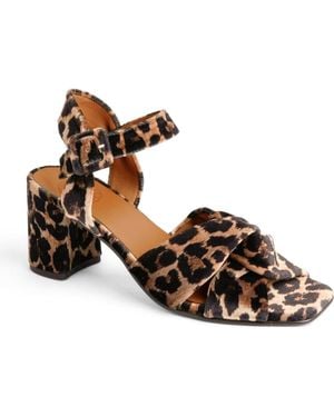 Penelope Chilvers Infinity Leopard Ankle Strao Sandal - Brown
