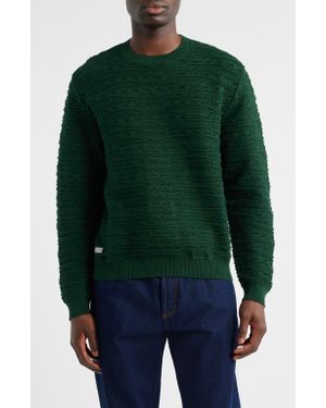 Percival Tales Textured Organic Cotton Sweater - Green