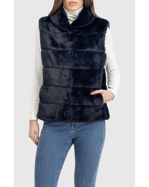 Lyla Grant Fur-Free Mink Faux Fur Vest - Blue