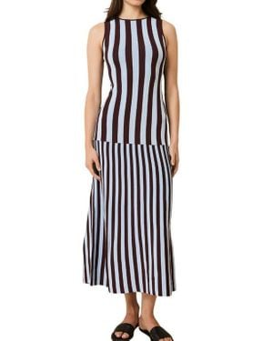 Solid & Striped The Lucerne Mixed Stripe Knit Dress - White