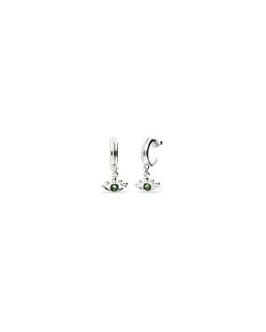 Uno De 50 Plated Hoop Earrings With Eye Detail With Faceted Crystal - Metallic