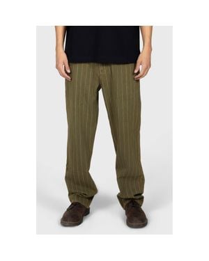 Pleasures Railroad Stripe Work Pants - Green