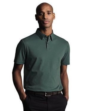 Charles Tyrwhitt Smart Jersey Polo - Green