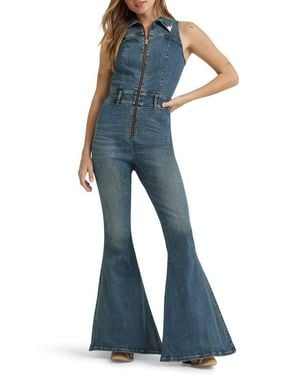 Wrangler X Lainey Wilson Sleeveless Flare Jumpsuit - Blue