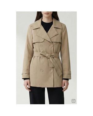 Noize Amina Tie Waist Water Repellent Coat - Natural