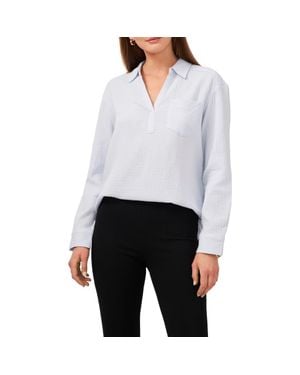 Chaus V-Neck Collared Blouse - White