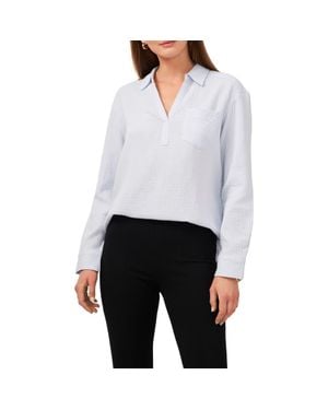 Chaus V-Neck Collared Blouse - White
