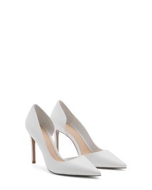 Mango Audrey Half D'Orsay Pump - White