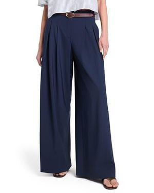 Twp Drew Pleated Wide Leg Cashmere Pants - Blue