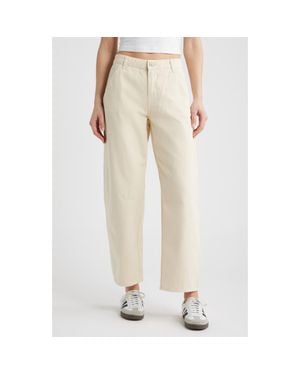 Brooklyn Industries Barrel Leg Cotton Chinos - Natural