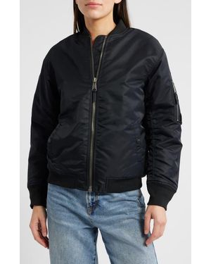 Schott Nyc Nylon Ma-1 Flight Jacket - Black