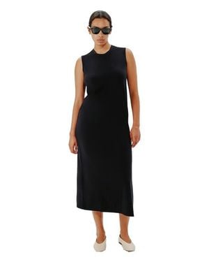 Another Tomorrow Organic Cotton Sleeveless Tee Dress - Black