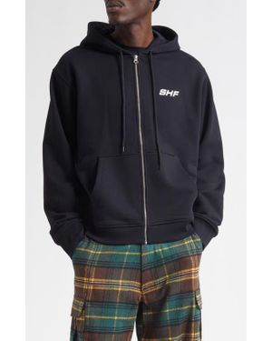 Sky High Farm Gender Inclusive Flower Logo Regenerative Cotton Graphic Hoodie - Black
