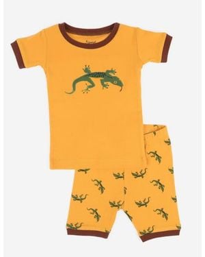 Leveret Kids Cotton Two-Piece Short Printed Pajamas, Animals & Characters - Yellow