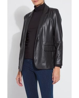 Lyssé Ntials Faux Leather Blazer - Black