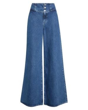 L'Agence Sonja Ultra High Waist Wide Leg Jeans - Blue