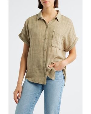 Cloth & Stone Plaid Short Sleeve Button-Up Shirt - Multicolor